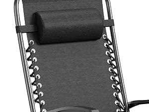 Garvee Zero Gravity Chair Set of 2, Patio Lounge Chair Outdoor with Pillow & Cup Holder Tray, Adjustable Reclining Chair, Folding Portable Camping Chair for Deck, Beach, Yard, Garden - Black