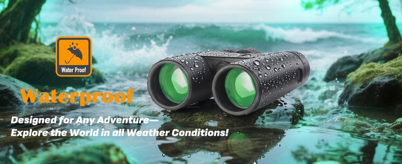 Asacam 10x42 HD Binoculars for Adults, BAK4 Prism Waterproof Lightweight Binoculars with Low Light Vision for Bird Watching, Hunting, Hiking, Travel, Cruise