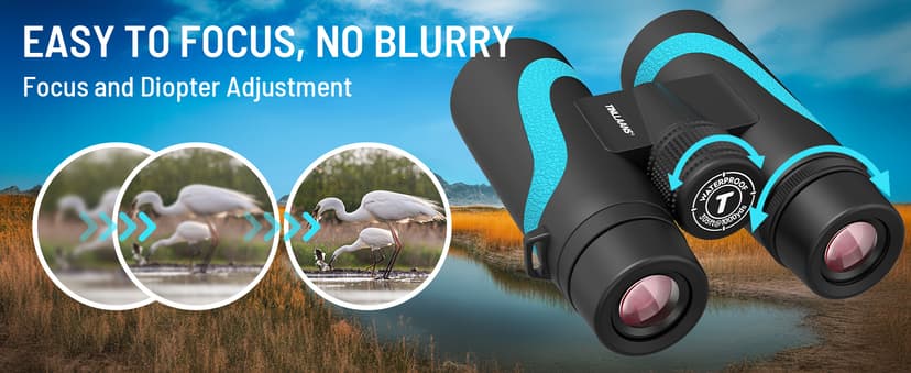 15x55 UHD Binoculars for Adults – High Powered Large View, BAK4 Prism, Waterproof & Lightweight for Bird Watching, Hunting,Hiking, Travel, Cruise, Sports with Phone Adapter (Blue)