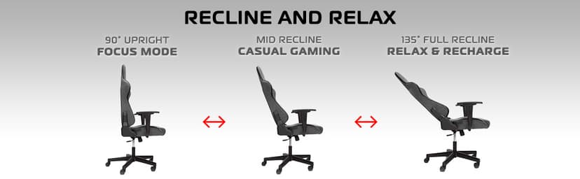 Respawn 110 Ergonomic Gaming Chair - Reclining Office Video Game Swivel Chair with Lumbar Support, Headrest, Heavy Duty, High Back, Racing Style Gaming Recliner Seat for Computer Gamer - Gray Fabric