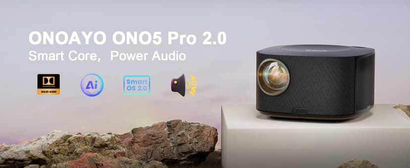 High Brightness, AI Auto Focus, Smart-Projector with WiFi and Bluetooth, ONO5Pro 2.0 Movie Projector for Indoor/Outdoor ONOAYO Outdoor-Projector-4K with 60W Dolby Audio and Official Licensed Apps B0G4D9NJRX