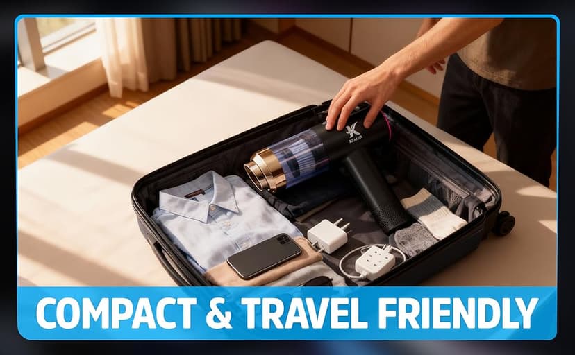 Handheld Car Vacuum Cleaner, Dual Suction 7.5K & 12k Pa, Portable Mini | Blower, Inflator, Deflator and Dustbuster for Car, Home, Kitchen & Office | Black Color