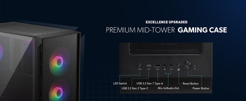 MSI Codex R2 Gaming Desktop: Intel Core i5-14400F, Geforce RTX 4060, 16GB DDR5, 1TB m.2 NVMe SSD, 80+ Gold PSU, WiFi, Keyboard & Mouse, DIY Friendly, Windows 11 Home: A14NUC5-232US