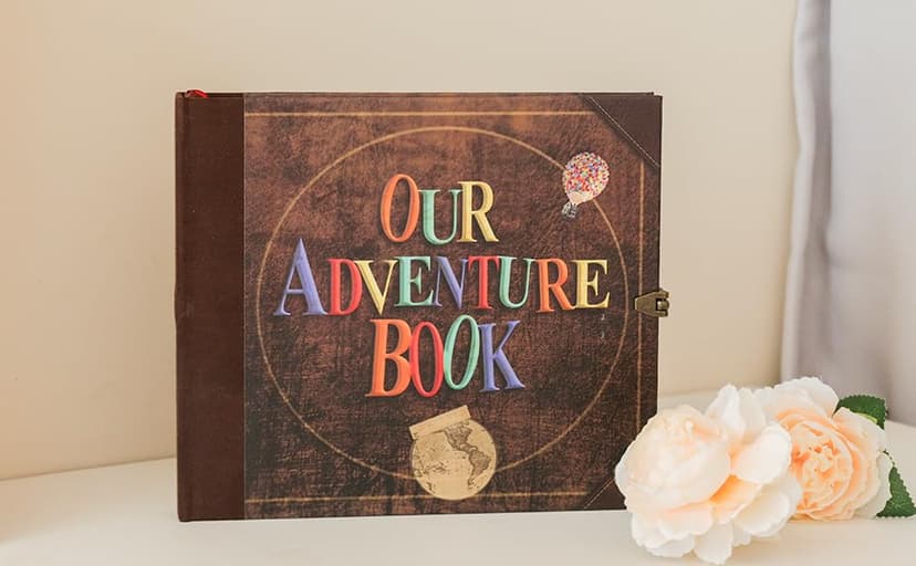 Our Adventure Book Travel Diary Photo Book,Scrapbook, Photo Album,Retro Style Travel Souvenir, Vintage Guestbook DIY Anniversary Wedding Travel Writing Baby Friend Gift, Heartfelt Present(Ball)