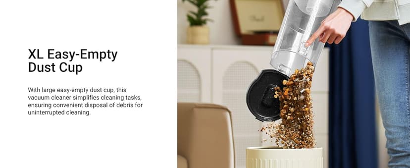 Eureka PowerSpeed Lightweight Upright Vacuum Cleaner for Carpet and Hard Floor, Powerful Bagless Upright Vacuum Cleaner for Home Pets, NEU181A, Blue