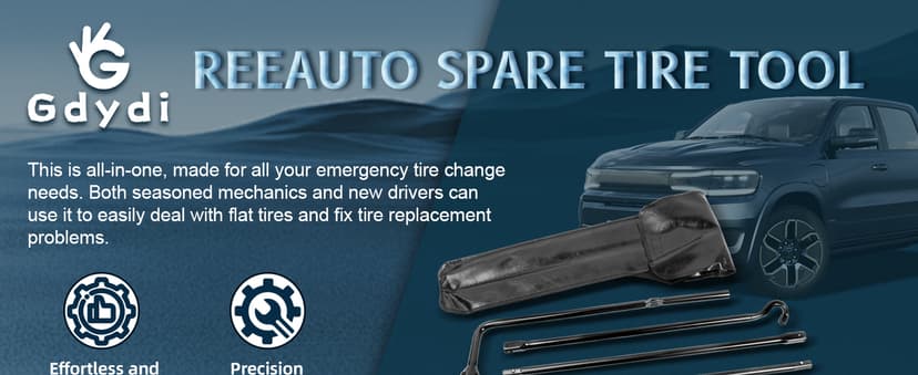 Spare Tire Tool Kit with Tire Jack Handle and Wheel Lug Wrench Spare Tire Kit Compatible with 2005-2021 Tacoma