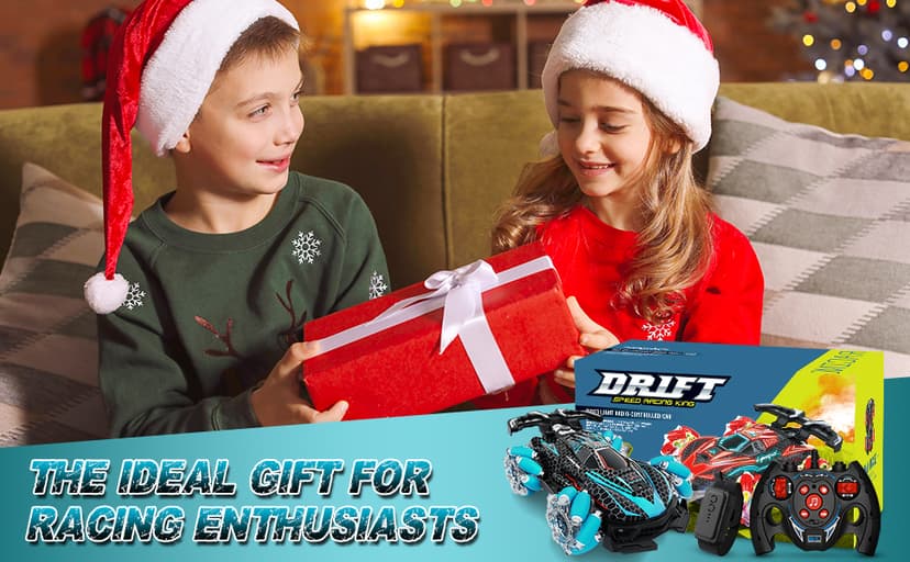 RC Stunt Car, Gesture Sensing RC Cars for Boys Girls, 2.4GHz 4WD Remote Control Car with 360° Rotating, Lights, Music, Spray, Toy Cars for Kids Age 6 7 8 9 10 11 12 Year Old Birthday Gifts
