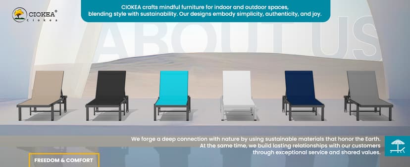 Ciokea Aluminum Chaise Lounge Chair Outdoor with Wheels, Patio Lounge Chair with Adjustable 5-Position Recliner and Full Flat Tanning Chair for Patio, Beach, Pool, Grey