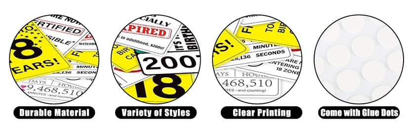 18th Birthday Party Decorations, 9PCS Funny Wall Signs and Tags for Teen 18th Birthday Celebration Table Centerpieces and Caution Signs for Doors Windows Yard and Garden