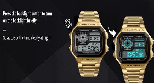 FANMIS Men's Luxury Digital Quartz Waterproof Wrist Watches Dual Time Countdown Alarm Stopwatch Backlight Multi-Function Watch