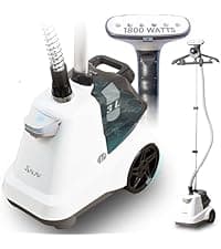 SALAV Commercial-Grade Standing Garment Steamer for Clothes with Auto-Off Safety 1800W Powerful Steam X-Large 3L Water Tank, 90-Min Continuous Use, Pedal-Control System, Beeps when Out of Water, Navy