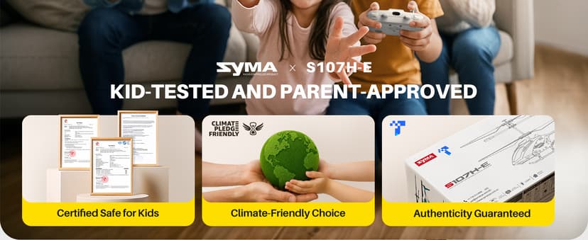 SYMA S107H-E RC Helicopter for Kids 8-12 and Beginners, Remote Control Helicopter with Altitude Hold, 2 Speed Modes, Whole Alloy Toy for Boys Girls Indoor Gift