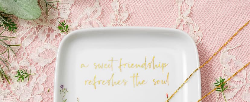 Crisky Jewelry Ring Dish for Women Christian Gifts Trinket Tray Inspirational Friendship Gifts for Friend Birthday Jewelry Tray for Her Sisters Besties Verse: Sweet Friendship –Proverbs 27:9