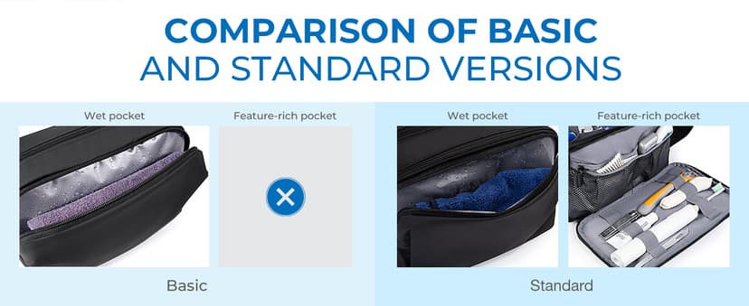 BAGSMART Toiletry Bag for Men, Travel Toiletry Organizer Dopp Kit Water-resistant Shaving Bag for Toiletries Accessories, Door Room Essentials, Black-medium