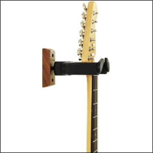 Onmiwod Guitar Wall Mount, Auto Lock Black Walnut Wood Guitar Hanger, Guitar Wall Hangers, Guitar Holder Hook Wall Stand for Classical, Acoustic, Electric Guitar, Bass, Gift for Guitar Player