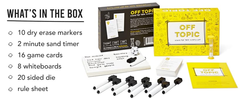 OFF TOPIC Party Game for Adults - Fun Adult Board Games for Groups of 2-8 Players - Hilarious Game Night Card Game for Friends, Family & More