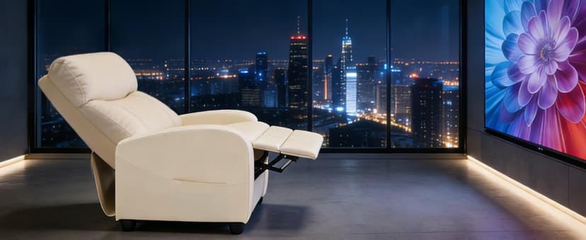 Sweetcrispy Massage Recliner Chair for Adults, Adjustable Home Theater Seating with Lumbar Support for Living Room, Modern Fabric Reclining, Beige