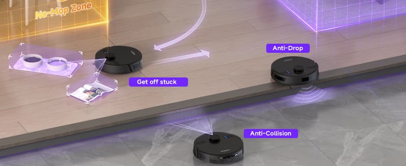 MONSGA Robot Vacuum and Mop Combo, 6000Pa Robotic Vacuum with 3.5L Self Emptying Station, Lidar Navigation Robot Vacuum Cleaner, 180mins Runtime, APP/Remote/Voice Control, for Hard Floors and Carpets