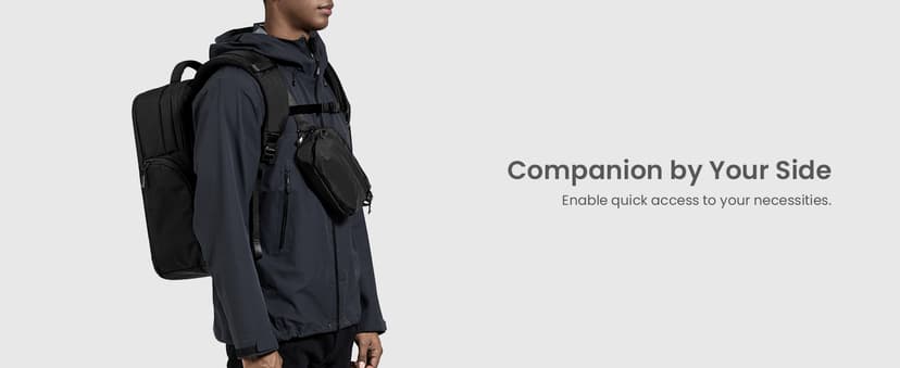 tomtoc tomtoc 1.5L Sling Bag with RFID Blocking, Crossbody Bag Minimalist Chest Shoulder Pack for Men and Women, Water-resistant Lightweight Casual Waist Fanny Pack for Travel, Daily Use