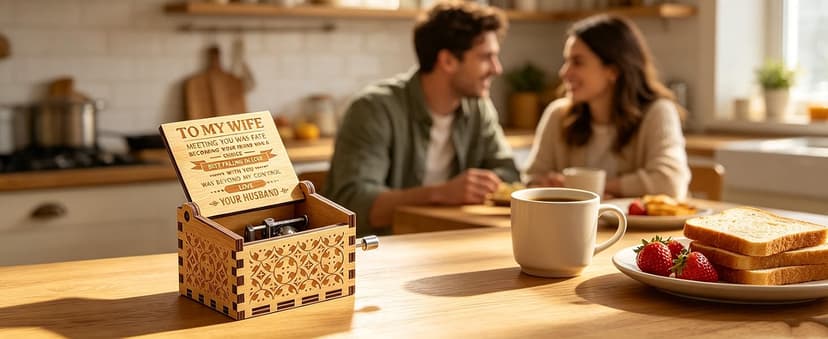 Music Box Gift for Wife - Romantic Birthday Valentine Anniversary Christmas to My Wife Gifts from Husband Boyfriend Love Women Girl Girlfriend Wooden Hand Crank Musical Box Play You are My Sunshine