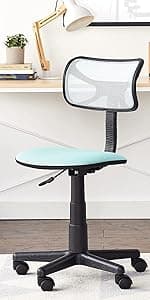 Urban Lifestyle Swivel Mesh Desk Chair, 21D x 21W x 33H in, White