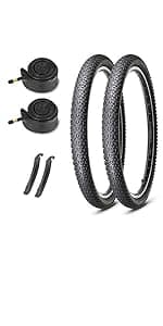 26x2.125 Cruiser Bike Tires: MOHEGIA 2-Pack 26 Inch Folding Tires with Pair Bike Tubes & Tire Levers Replacement Set for Beach Cruiser and Urban Commuting Bicycle