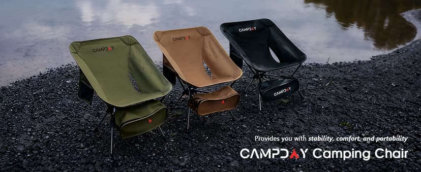 Camping Chair Backpacking Portable Hiking Ultralight Small Lightweight Folding Chair for Outdoor Camp Beach Picnic Concert, Supports 330lbs (Khaki,1PCS)