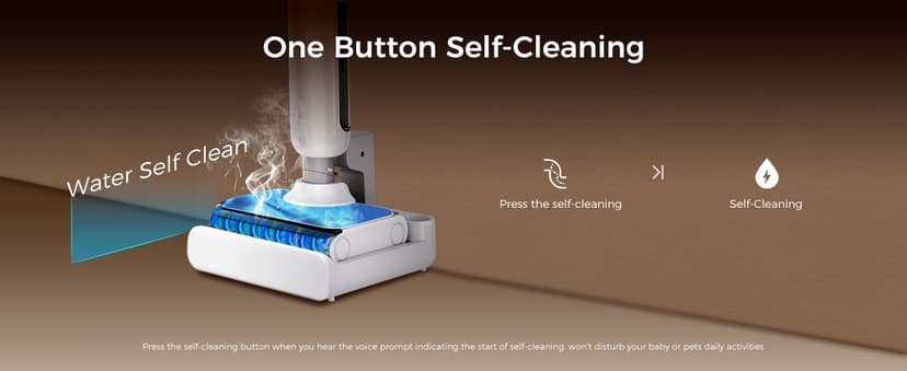 Wet Dry Vacuum Cleaner, 180° Lay-Flat Cordless Vacuum Mop Combo with Edge Cleaning, All-in-One Floor Cleaner for Hard Floors, Self-Cleaning, 45mins Runtime, LED Display, Voice Prompts