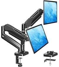 MOUNTUP Dual Monitor Stand for Desk, Monitor Arms for 2 Monitors 32 27 24 22 Inches, Height Adjustable Double Monitor Mount, VESA Mount with C-Clamp & Grommet Base, Holds 4.4-17.6lbs