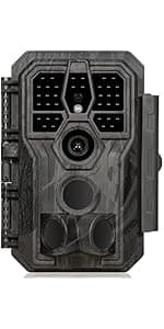 GardePro E5S Trail Camera (Non-Cellular, Non-WiFi), 64MP Photo & 1296P HD Video, 0.1s Trigger, 100ft No-Glow Night Vision, Motion Activated Wildlife Camera