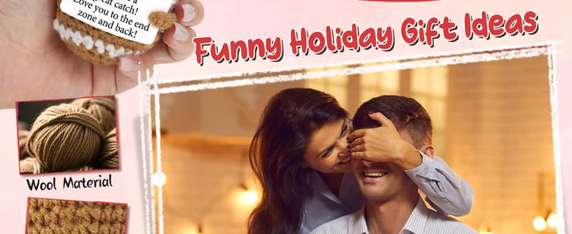 Birthday Gifts for Him Her Boyfriend Girlfriend, to My Love Handmade Emotional Crochet Football, Small Cute Anniversary Present for Him, Mini Romantic I Love You Gift for Husband Wife Couple