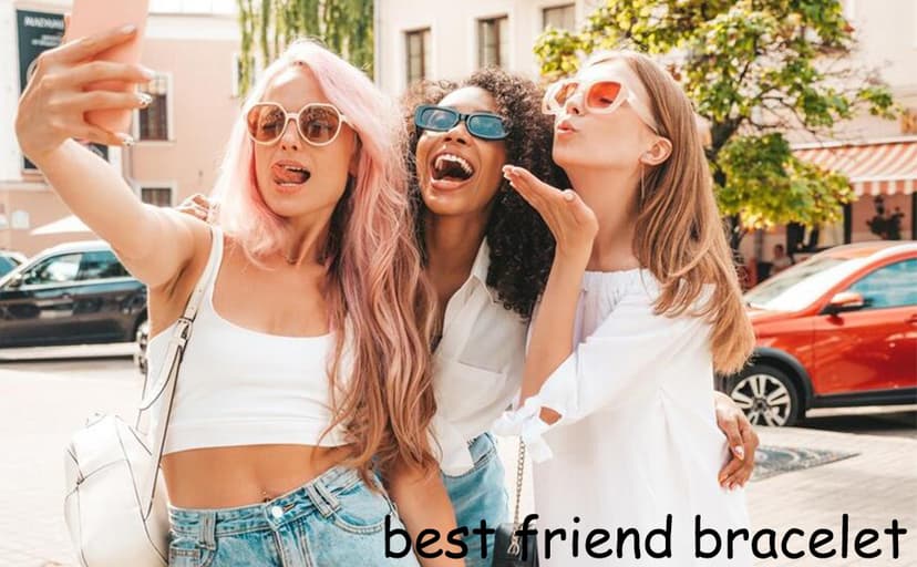 HOHOTANG Best Friend Bracelets for 3, Friendship Bff Matching Heart Bracelet for Women, Trio Bracelets Adjustable Birthday Jewelry Gifts for Best Friends