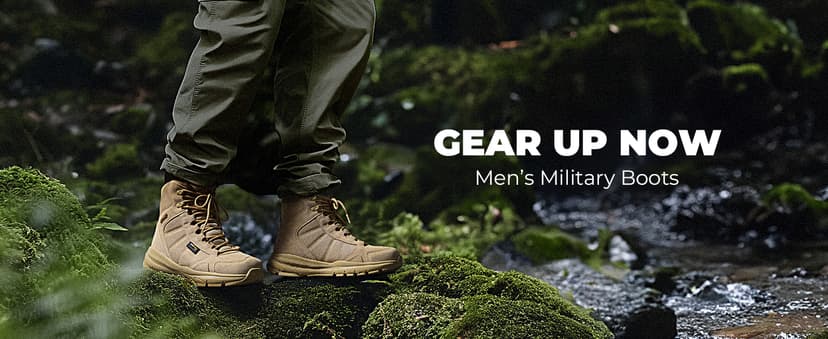 NORTIV 8 Men's Waterproof Lightweight Military Tactical Work Boots Outdoor Hiking Combat Motorcycle Boots