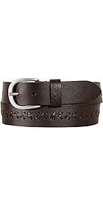 Eddie Bauer Women's Casual Leather Belts with Durable Metal Buckle