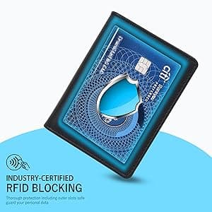 FOXHACKLE Leather Credit Card Holder For Men and Women,Small RFID Blocking Bifold Wallet (Hunter Tan)