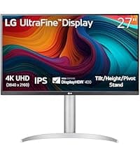 LG 27US500-W Ultrafine Monitor 27-Inch 4K UHD (3840x2160) HDR10 IPS Borderless Design Reader Mode Flicker Safe Switch App HDMI DisplayPort - White