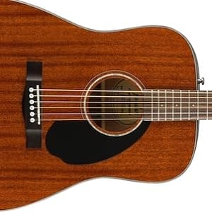 Fender Acoustic Guitar, CD-60S, with 2-Year Warranty, Dreadnought Classic Design with Rounded Walnut Fingerboard, Glossed Finish, All-Mahogany Construction