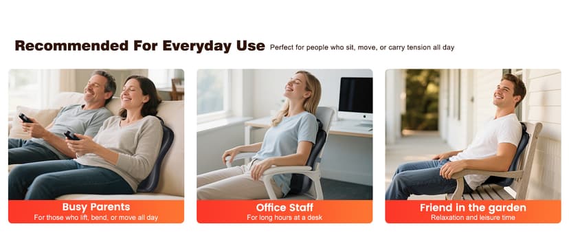 Shiatsu Back Massager with Heat : Up and Down Rolling Massage - Electric Back Massager for Pain Relief Deep Tissue - Heated Lower Back Massager for Office, Home Use