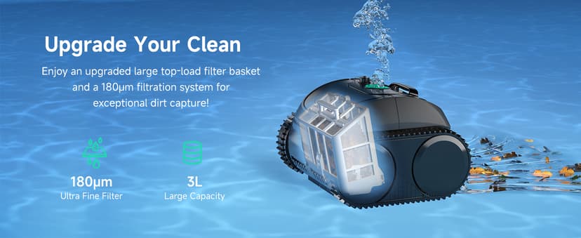 (2026 Upgrade) WYBOT C1 Cordless Robotic Pool Vacuum for Inground Pools, Above Ground Pool Cleaner 4-in-1 Wall & Waterline Cleaning Up to 1,614sq.ft, 150mins Smart Navigation, App Support