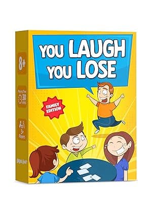 BRAVEBUG You Laugh You Lose Game - Funny Charades Kids Games - Board Games for Kids & Teens - Try Not to Laugh Challenge - Sleepover Party Supplies for Girls, Birthday Game for Family, Kids & Girls