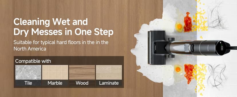 DREAME G10 Pro Wet Dry Vacuum Cleaner, Vacuum Mop All in One with Auto Self-Cleaning, Floor Cleaner Machine for Hard Floor, 35 Mins Runtime, Edge Cleaning, Self-Propelled Vacuum Mop Combo