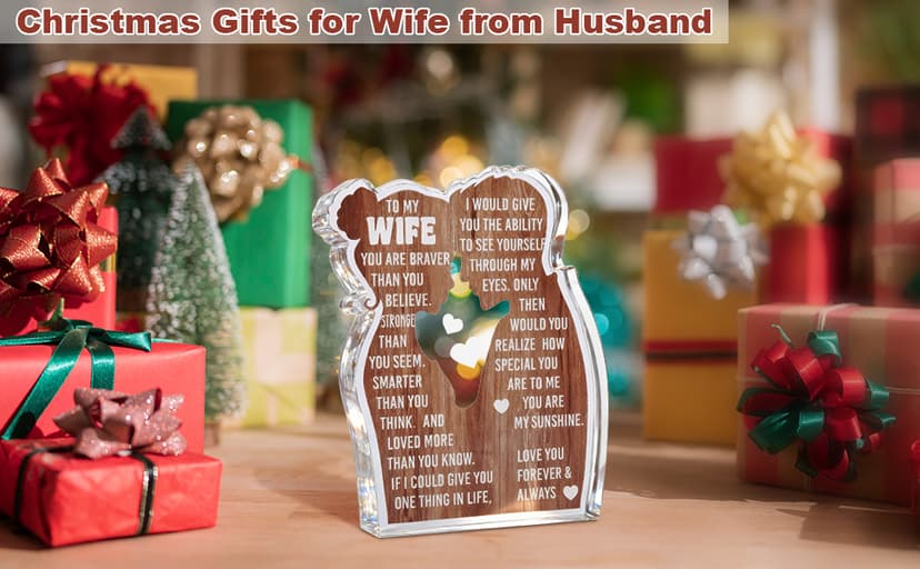 Wife Romantic Anniversary Wedding Gifts for Wife I Love My Wife Birthday Gift Ideas for Women Best Wife Present Gifts for Wife Anniversary Birthday Gifts Ideas to My Wife, Acrylic Sign B0DCBFFQ2X