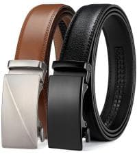 BOSTANTEN Mens Belt Leather Ratchet Belt For Men Dress and Casual with Adjustable Buckle, Trim to Fit