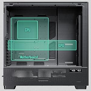 Antec Flux Pro, 6 x PWM Fans Included, High-Airflow Front Panel with Walnut Wood, iShift PSU 90° Mount, USB3.0 x 2, Type-C, 420mm Radiator Support, Temp. Display, Full-Tower E-ATX PC Case