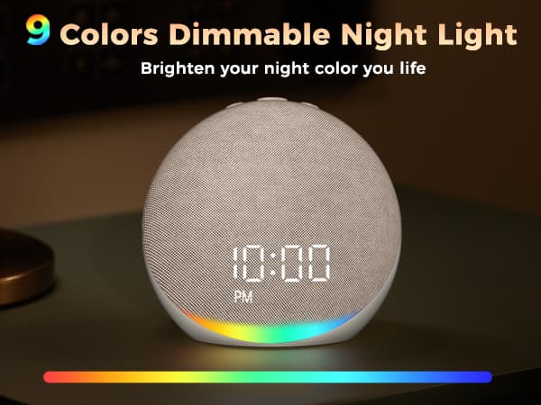 Sound Machine Alarm Clock for Bedroom: 25 Natural Sleep Sounds - White Noise Machine for Adults Kids Baby - Gentle Wake Up Alarm with Bluetooth Speaker - Putty