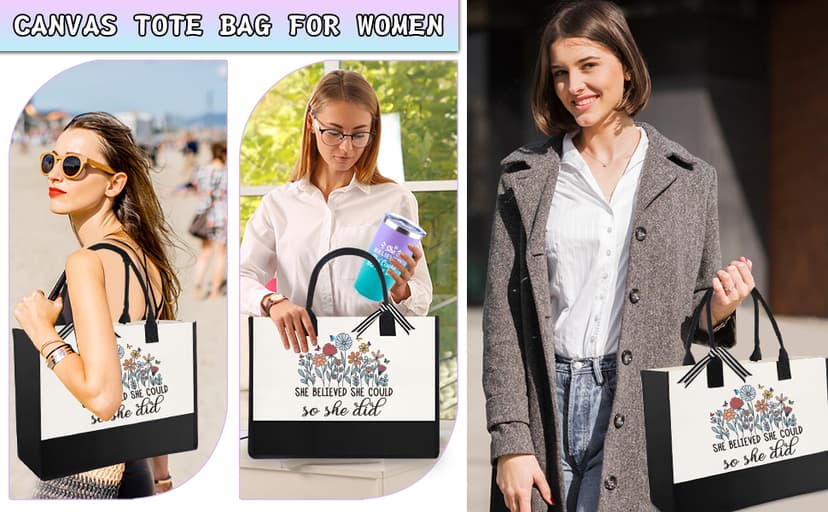 She Believed She Could So She Did Gift for Girl Canvas Tote Bag Tumbler High School Inspirational Class of 2026 Gifts Graduation Gift for Her College Master phd Congratulations Gifts for Women B0DSFV9L61