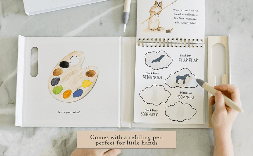 Wishy Washy (Water Reveal Edition): A Reusable Water Reveal Activity Book Teaching First Words and Colors (Tabitha Paige Children's Book Series) 196318355X