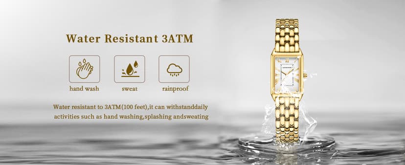 GAOFAN HOUR Gold Watches for Women with Vintage Rectangular Case,White Roman Dial,Stainless Steel Band,Adjustment Tool Included,Water Resistant