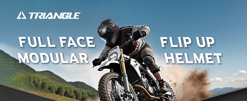 TRIANGLE Modular Motorcycle Helmets for Men Flip Up Full Face Helmet Dual Visor with Internal Sunshield DOT Approved