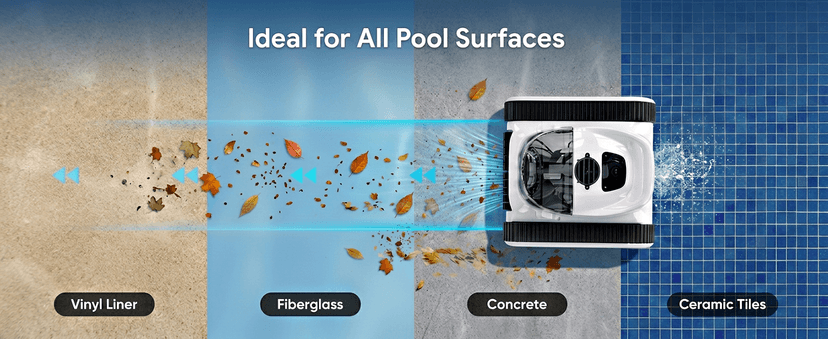 Cordless Robotic Pool Cleaner - Automatic Pool Vacuum Robot for Inground&Above Ground Pools, Wall&Waterline Climbing, Smart Navigation, 180mins Runtime, APP Control, Dual Filtration, Powerful Suction